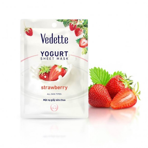Йогуртовая маска для лица Vedette Strawberry c экстрактом Клубники из Вьетнама